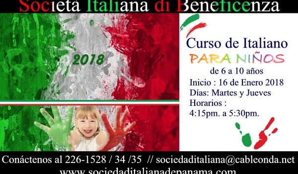 Curso de Italiano para niños 2018 Curso de Italiano para niños 2018
