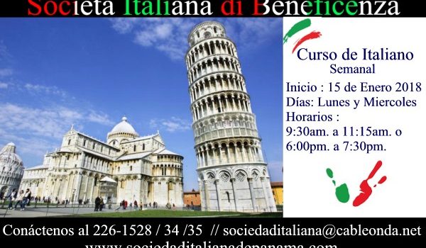 Curso de Italiano Semanal 2018 Curso de Italiano Semanal 2018