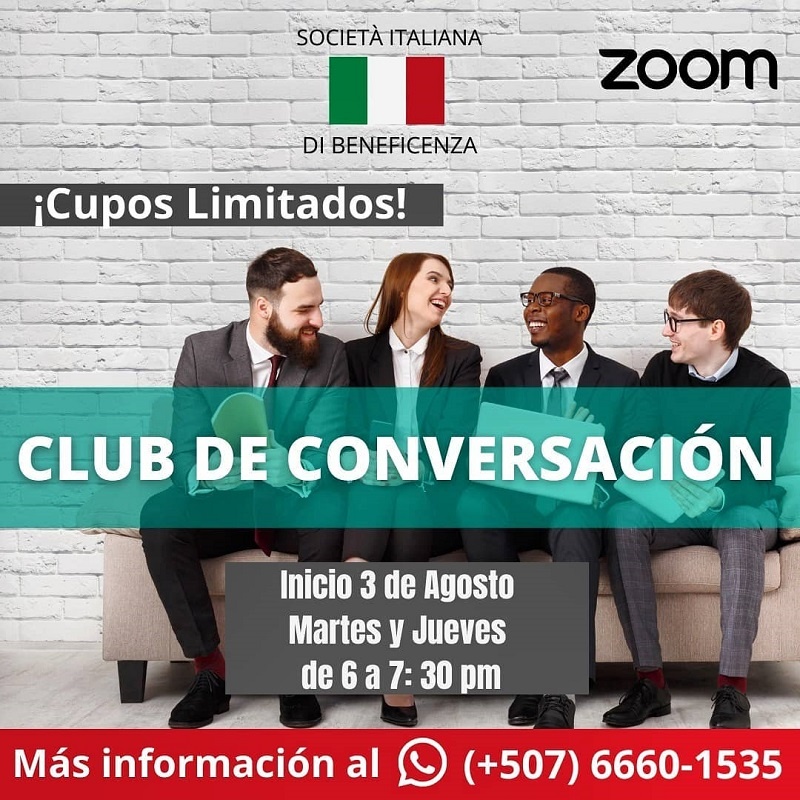 Club de conversación inicia 3 Agosto 2021