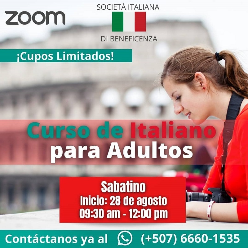 Italiano para adultos inicio 28 Agosto 2021